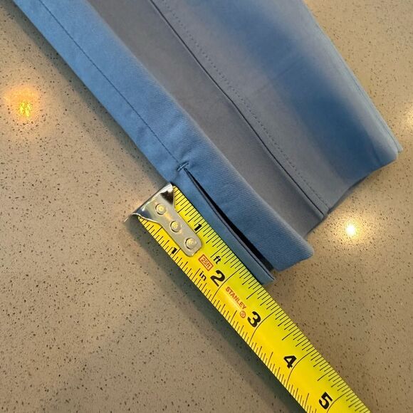 Tory Burch Women's Blue Slit Hem Cotton Blend Pants size 4 - Picture 4 of 15